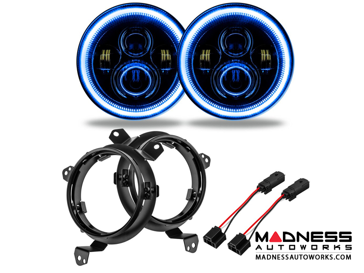 Jeep Wrangler JL High Powered LED Lights - Blue - Pair - 7"